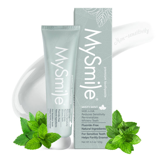 MySmile Premium 10% Nano-Hydroxyapatite Toothpaste, Anti-Sensitivity Toothpaste, Teeth Whitening Toothpaste, Fluoride-Free, Helps Repair Tooth Enamel, Remineralization, 4.2oz