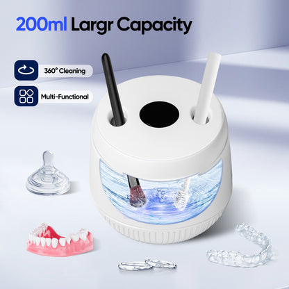 MySmile 45kHz Portable Ultrasonic Retainer Cleaner UVC Sterilizer Machine Dental Cleaning Pod for Denture Cleanser, Invisalign Aligner, Braces, Mouth Guard,Jewelry, 2 Modes